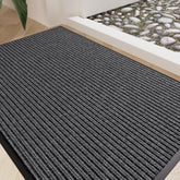 EZ2LIVE heavy duty door mat front view grey striped