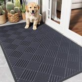 EZ2LIVE Heavy Duty Doormat 3'x5' Grey Diamond front view