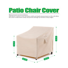 F&J Outdoors Patio Chair Cover beige side view