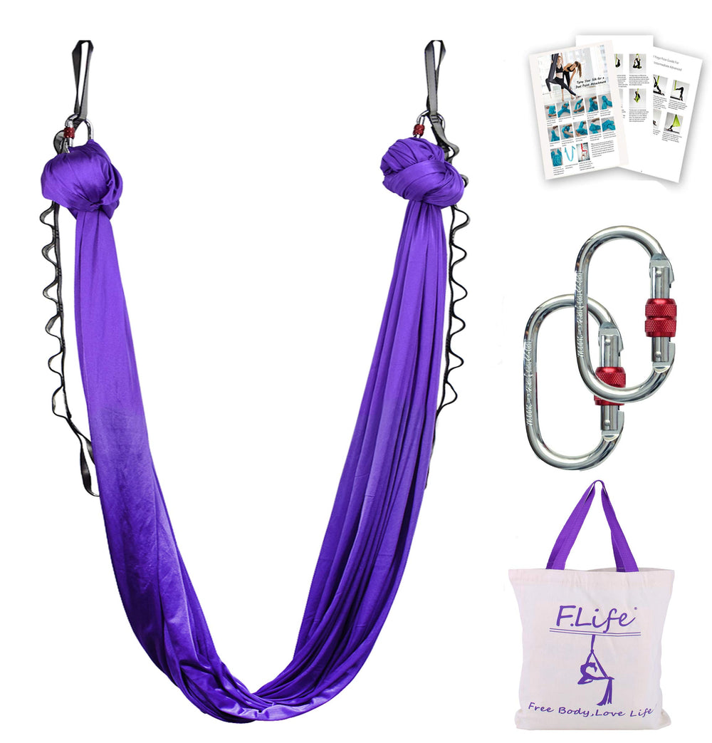 F.Life Aerial Yoga Hammock dark purple front view
