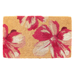 FAB HAB Floral Extra Thick Doormat in outdoor entryway setting
