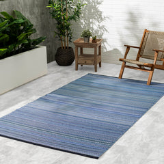 FAB HAB Outdoor Rug 3' x 5' Cancun Indigo front view