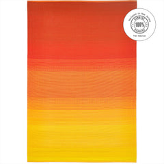 FAB HAB Outdoor Rug Big Sur - Sunset rolled for storage