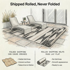 FAB HAB Outdoor Rug on a patio setting