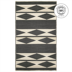 FAB HAB Outdoor Rug rolled up with elastic bands for storage