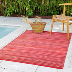 Fab Habitat Outdoor Rug 3' x 5' Cancun - Sunset front view