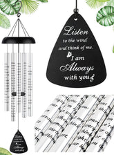 Fabuday 32'' Sympathy Wind Chimes in black colour, front view