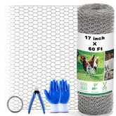 Fabulas Chicken Wire Fencing Mesh roll 17in x 60ft, silver
