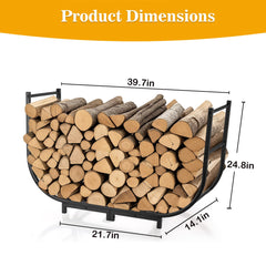 facka firewood rack in a garden setting with firewood