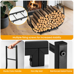 facka Firewood Rack with logs and waterproof cover