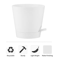 FaithLand 8-inch planter pot with indoor plant setup