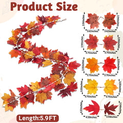 Fall garland displayed on a mantel with autumn decor
