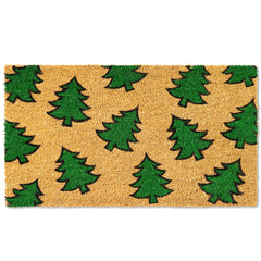 Fallovea Christmas Coir Doormat 30x17 with holiday tree pattern