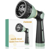 FANHAO Heavy Duty Garden Hose Nozzle front view in light green