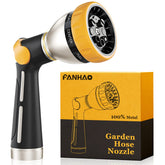 FANHAO Heavy Duty Garden Hose Nozzle with 8 Spray Patterns front view