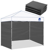 FANPAT sidewalls for 10x10 canopy in dusk gray, front view