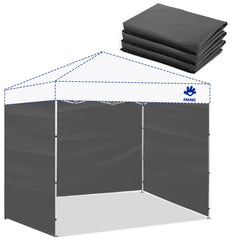 FANPAT sidewalls for 10x10 canopy in dusk gray, front view