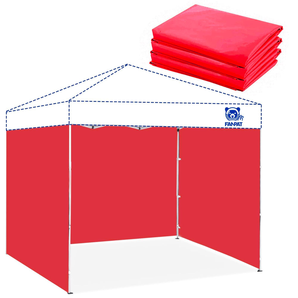 FANPAT sidewalls for 10x10 canopy, red, front view