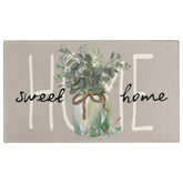 Faptoena Spring Door Mat 30" x 17" grey with leaf design