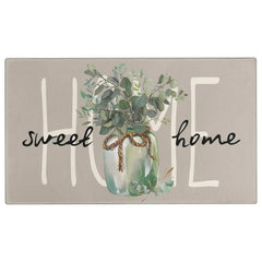 Faptoena Spring Door Mat 30" x 17" grey with leaf design