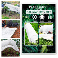 FARAER 10x33ft Plant Cover in white, flat view
