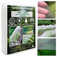 FARAER Ultra Fine Garden Pest Barrier Netting 8x24ft front view