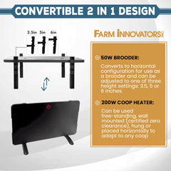 Farm Innovators black chicken coop heater side view