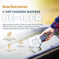 Farm Innovators Chicken Waterer De-Icer side view with Teflon coating