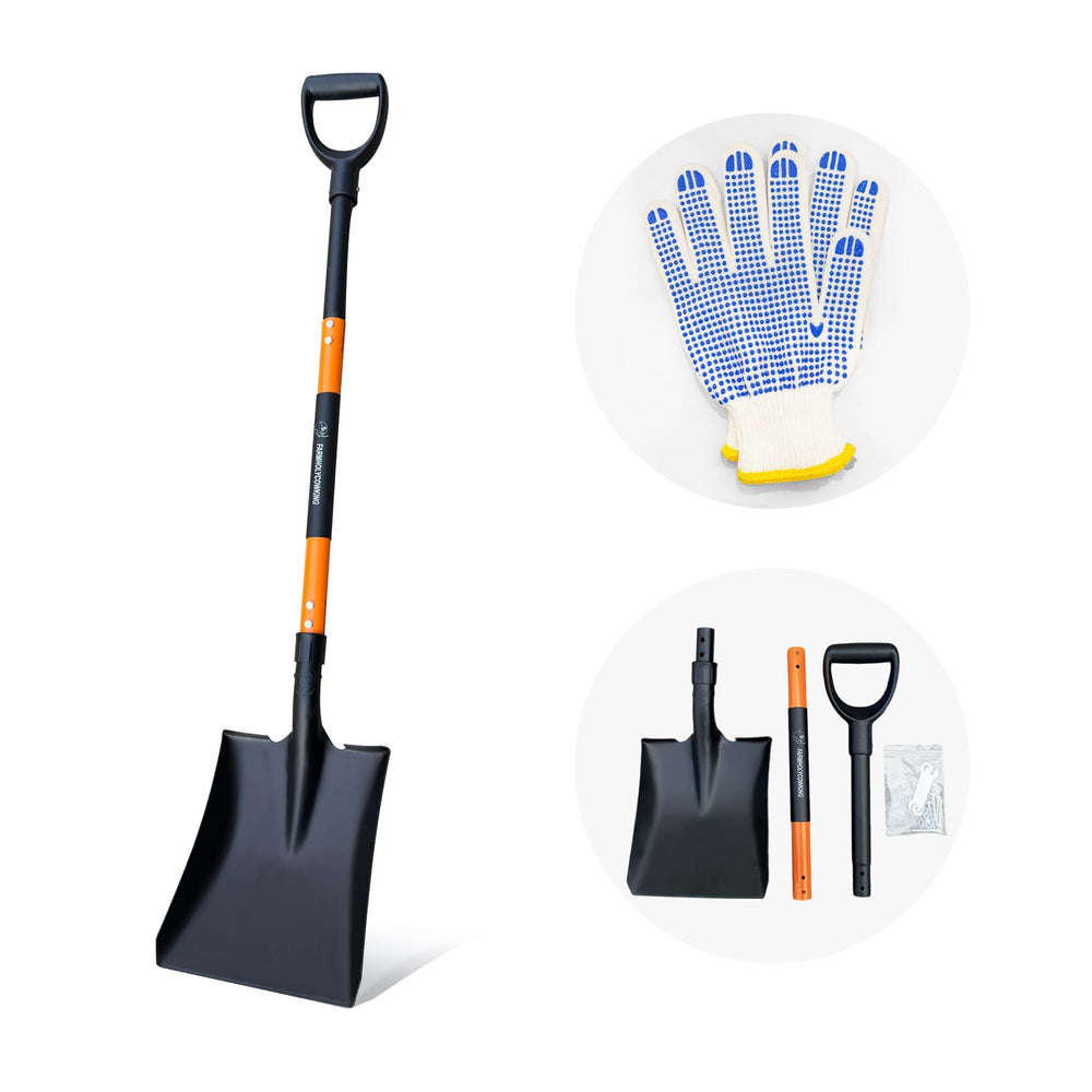 FARMHOLYCOWKING Heavy Duty Steel Flat Shovel with black handle