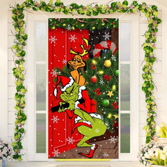 FARMNALL Christmas Door Cover close-up of grommets