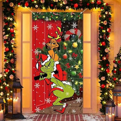 FARMNALL Christmas Door Cover colorful design front view