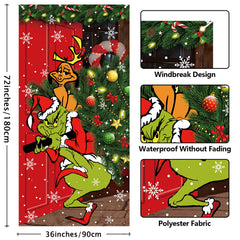 FARMNALL Christmas Door Cover hanging with windproof buckles