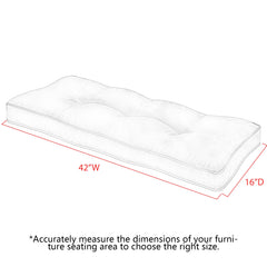 Favoyard Indoor/Outdoor Waterproof Bench Cushion side view showing tufted design
