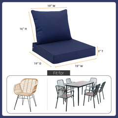 Favoyard outdoor back cushion side view in blue