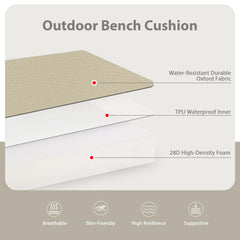 Favoyard Outdoor Bench Cushion beige side view