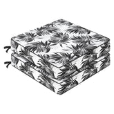 Favoyard Outdoor Chair Cushion in white floral design, front view