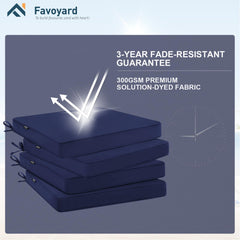 Favoyard Outdoor Chair Cushion navy blue side view