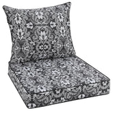 Favoyard Outdoor Deep Seat Patio Cushion Set front view in gray floral