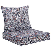 Favoyard Outdoor Deep Seat Patio Cushion Set in Teardrop Blue, front view