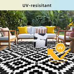Favoyard Outdoor Rug 6x9 ft on a patio setting