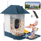 Fazoxo Bird Feeder Camera front view in Navy Blue
