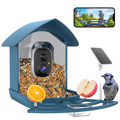 Fazoxo Bird Feeder Camera in Pure Navy Blue front view