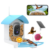 Fazoxo Bird Feeder with Camera in sky blue colour, front view