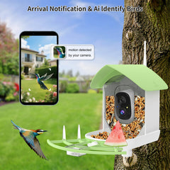 Fazoxo Smart Bird Feeder side view with solar panel