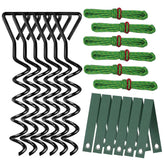 FCENDS Tree Stake Kit with 6 spiral stakes and straps, black
