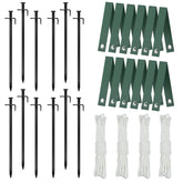 FCENDS Tree Stake Kit with green steel stakes and rope