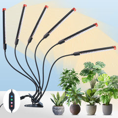 FECiDA 54W clip grow light front view with 6 tubes