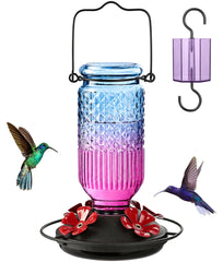 FEED GARDEN 16 oz glass hummingbird feeder front view