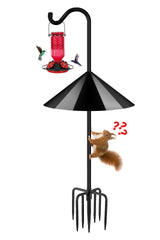 FEED GARDEN 92’’ Bird Feeder Pole with conical baffle, black finish