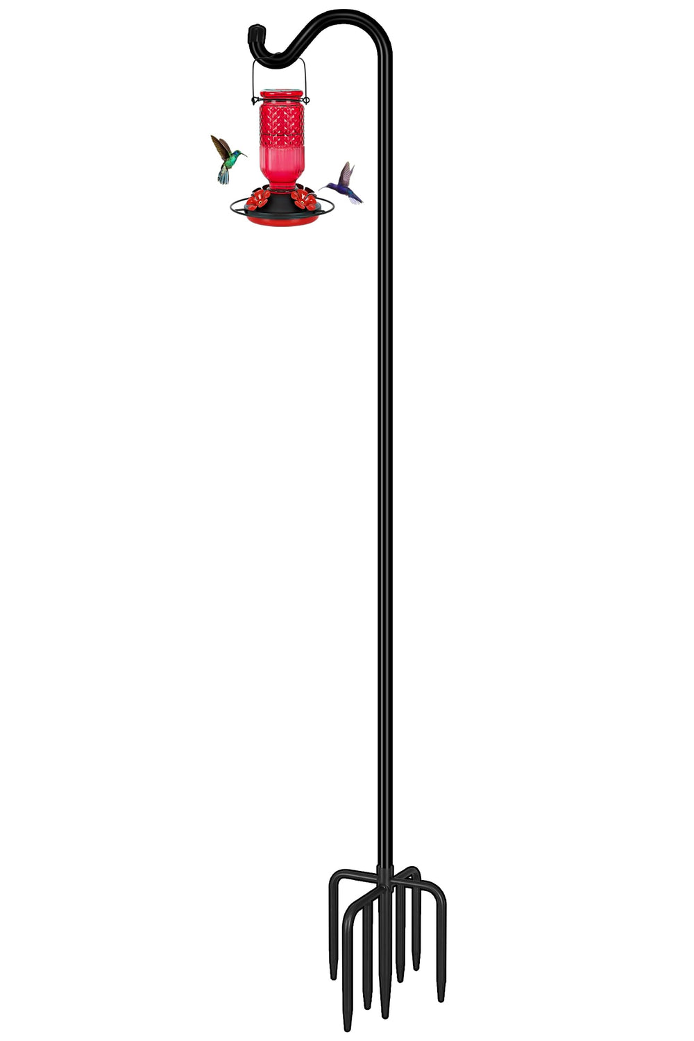 FEED GARDEN Adjustable Shepherd Hook front view 108 inch black